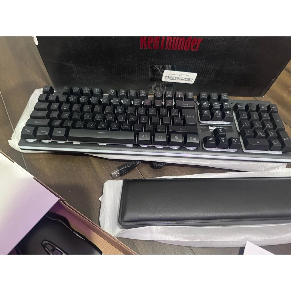 RedThunder K10 Wired Gaming Keyboard and Mouse Combo, LED Backlit Black